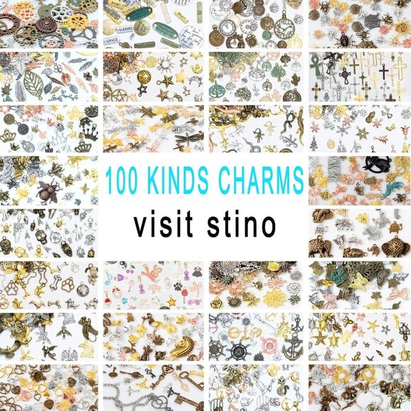 100 Gram Metal Charms for Jewelry Making, Silver & Gold, Bulk Pack for Bracelets - Picture 6 of 6